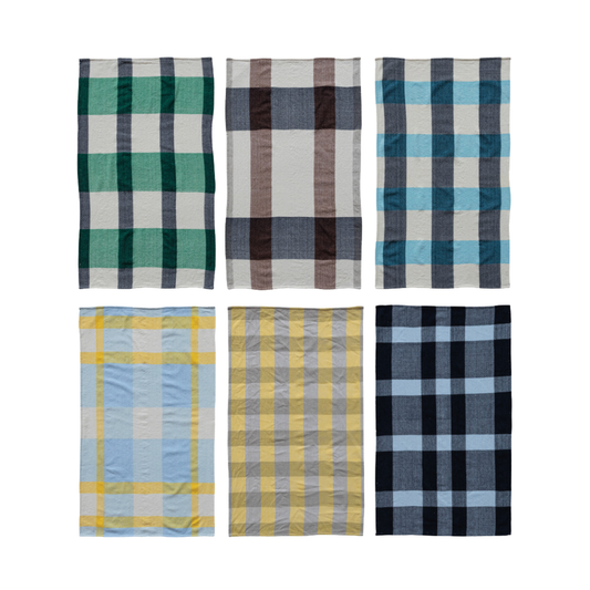 Microfibre Tea Towel with Plaid Pattern