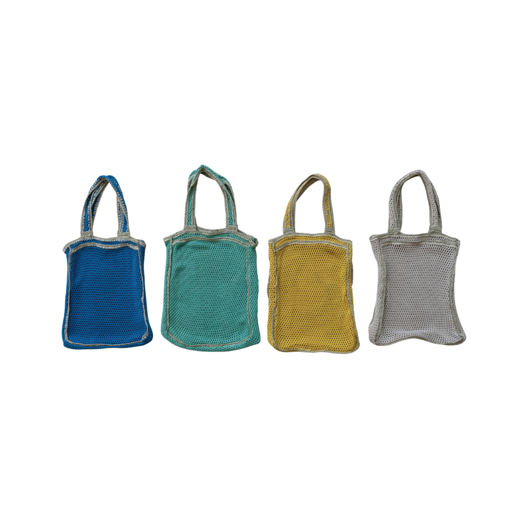 Cotton Blend Crocheted Tote Bag