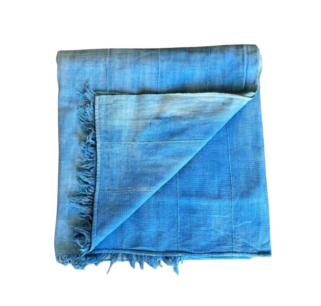 Vintage Blue Fabric Throw