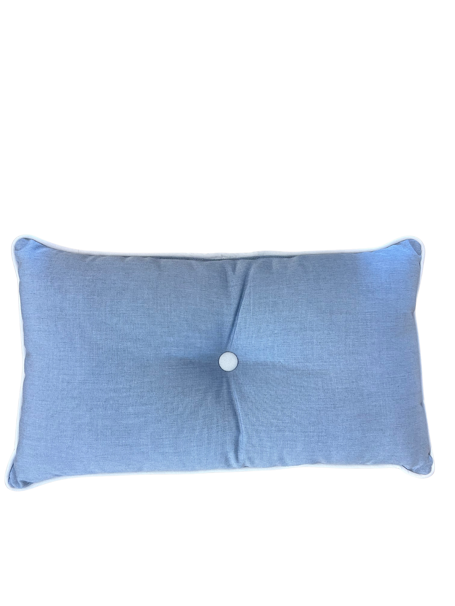Coastal Blue Lumbar Pillow with White Piping
