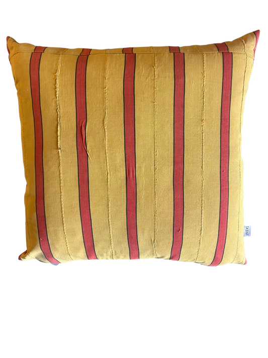 Vintage Yellow and Red Stripe Pillow