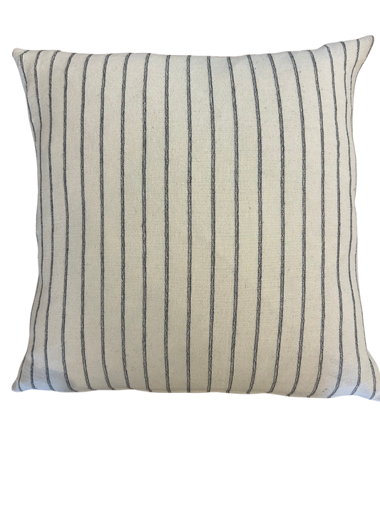 Linen Flax and Black Stripe Pillow