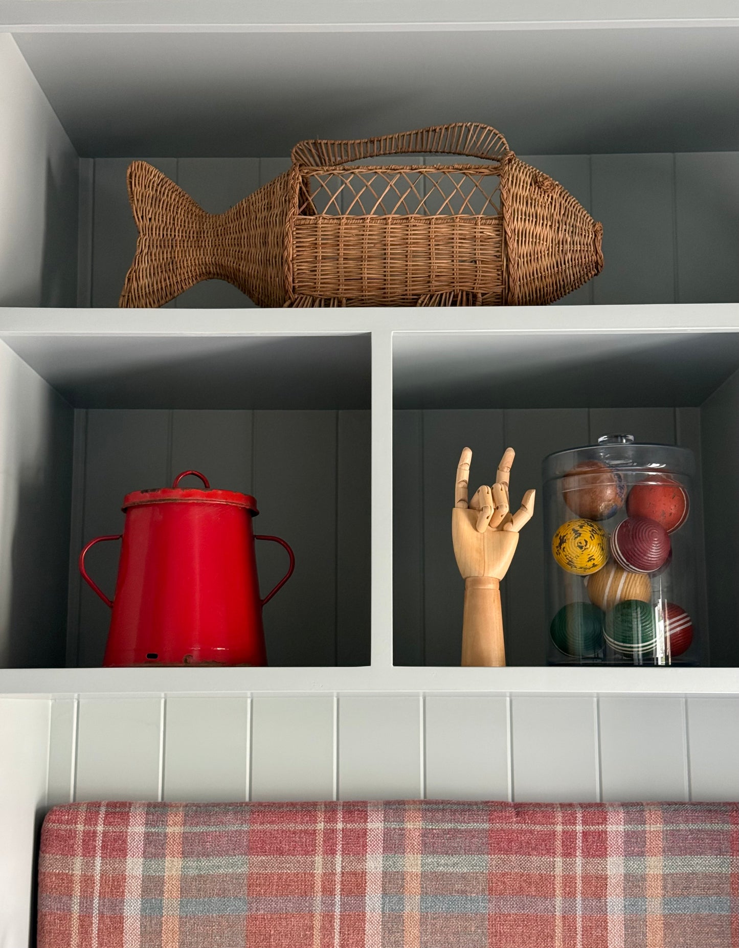 Hand-Woven Rattan & Wire Fish Basket