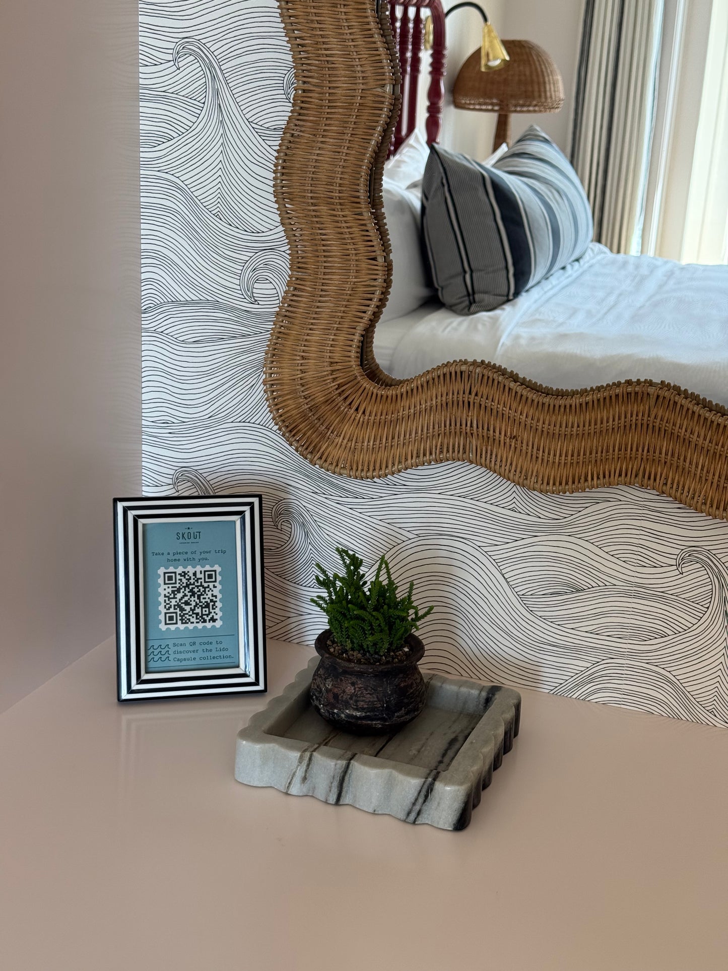 Striped Photo Frame, Black & White