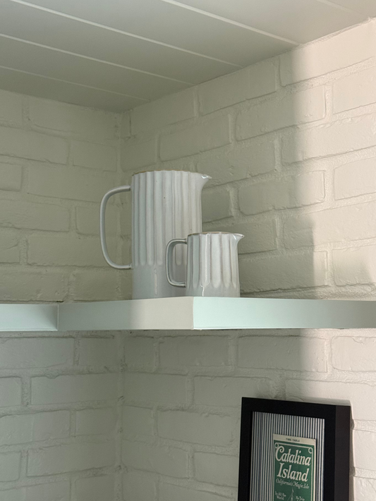 Stoneware Ribbed Pitcher