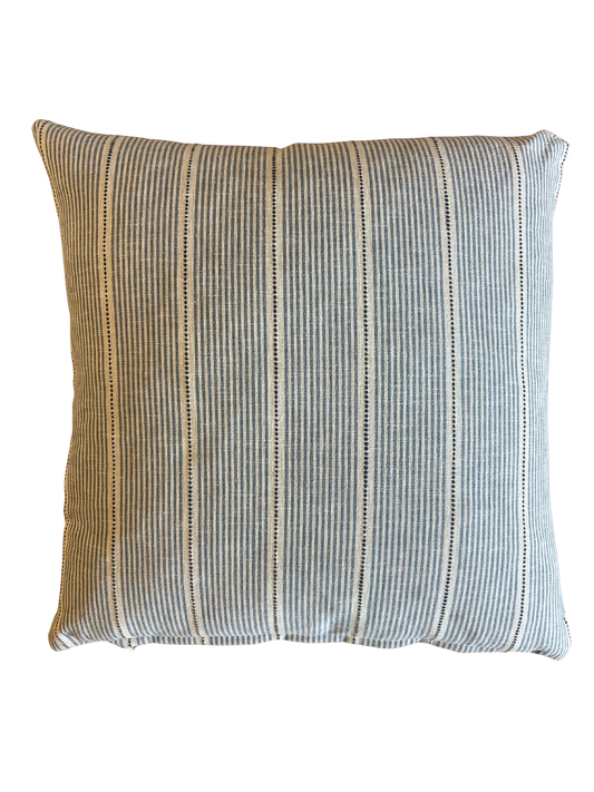 Blue and Cream Stripe Pillow