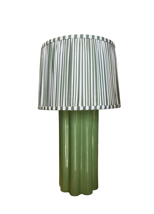 Green Fluted Table Lamp