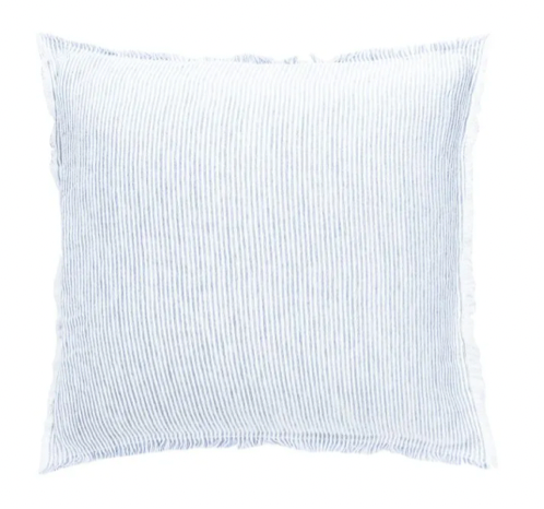 Sky Blue + White Striped Pillow