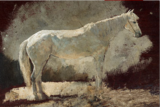 White Horse Painting on Wood