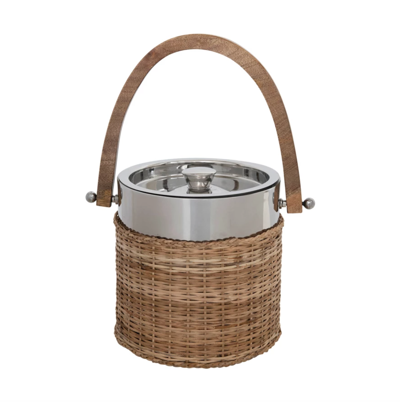 Woven Rattan Ice Bucket