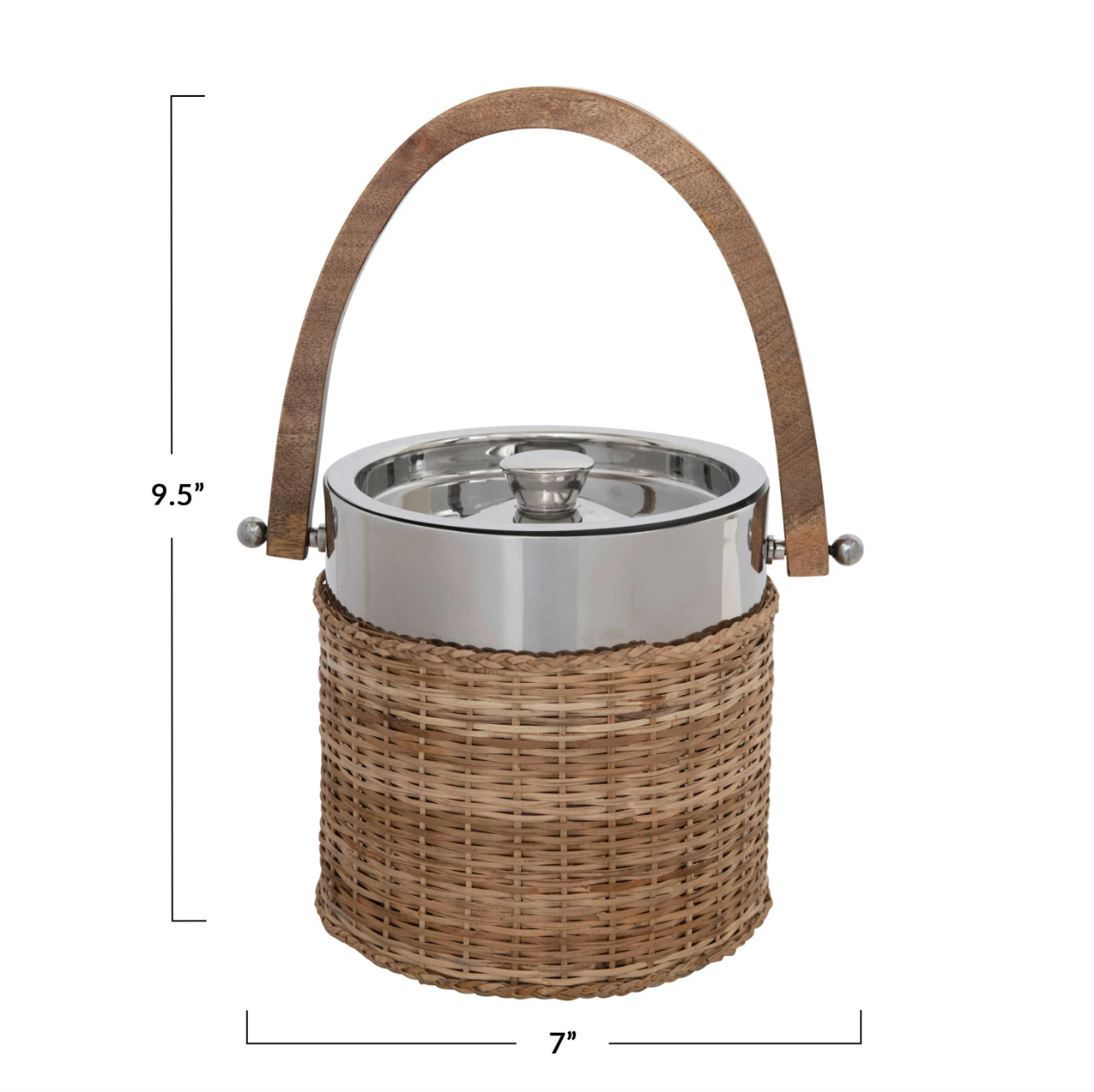 Woven Rattan Ice Bucket