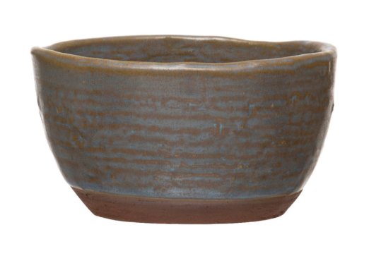 Stoneware Bowls with Reactive Glaze Set of Two