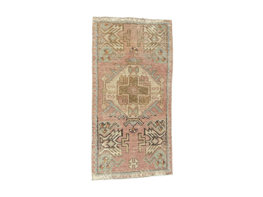 Pink and Blue Vintage Mini Rug
