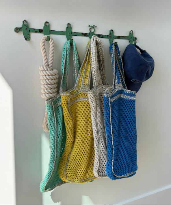 Cotton Blend Crocheted Tote Bag