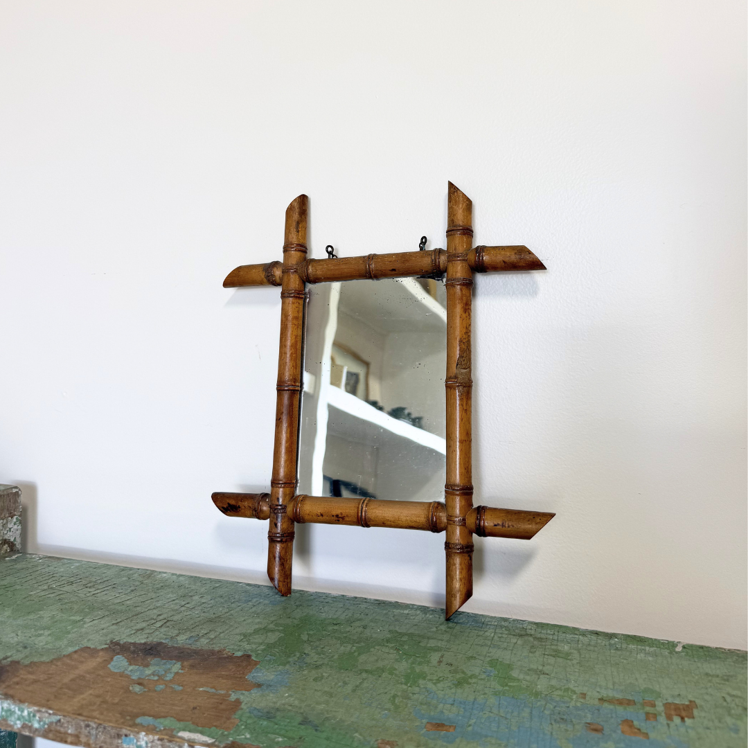 Vintage Bamboo Mirror