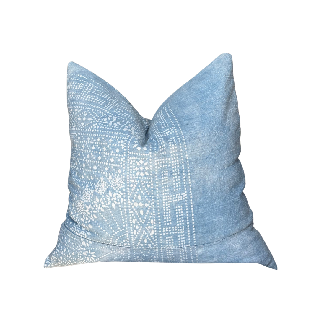 Vintage Blue Patterned Pillow