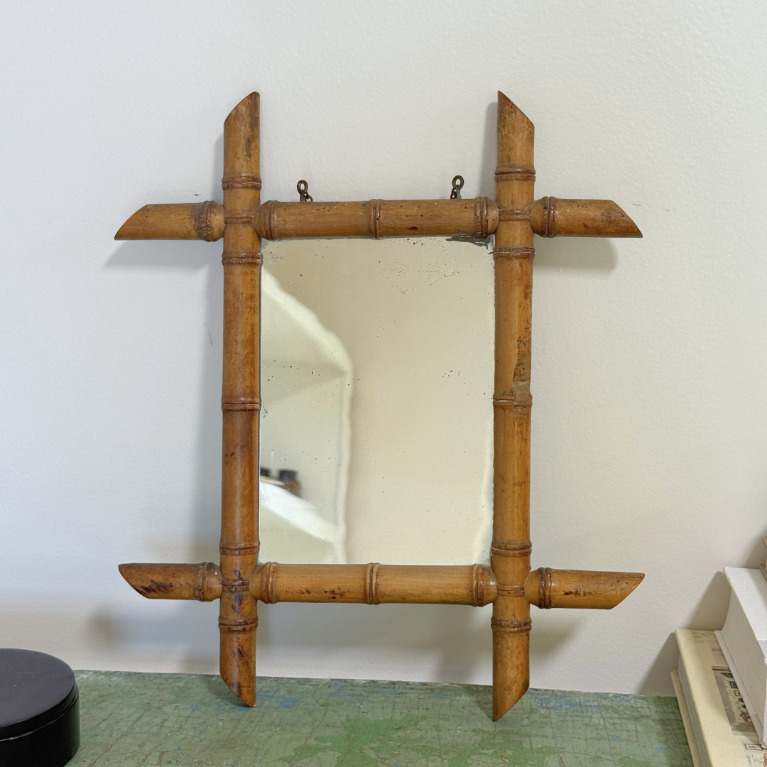 Vintage Bamboo Mirror