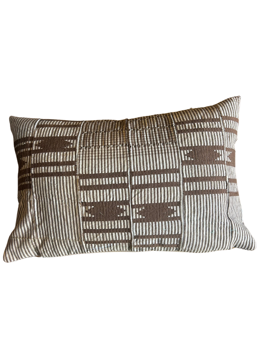 Vintage Brown and White Pillow
