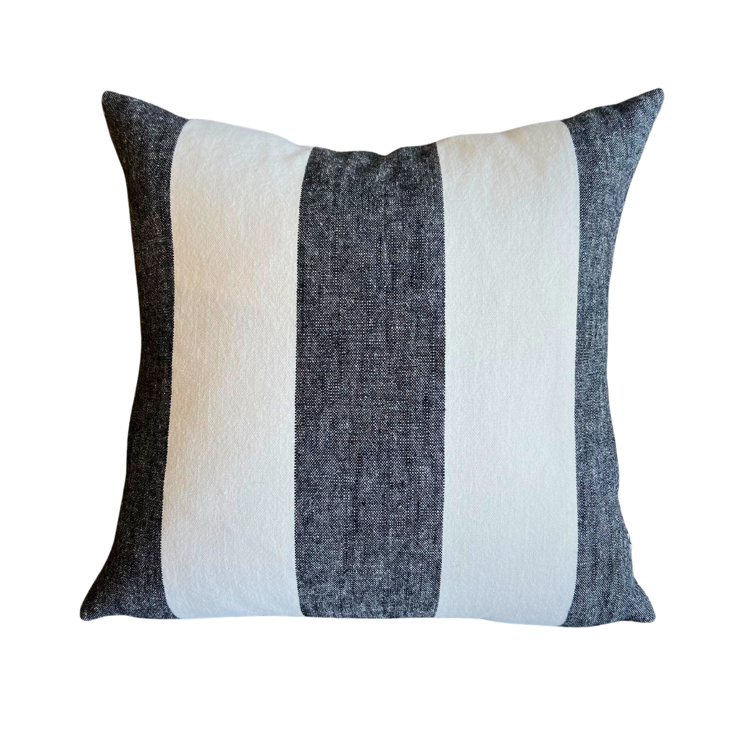 Black + White Vertical Stripe Pillow