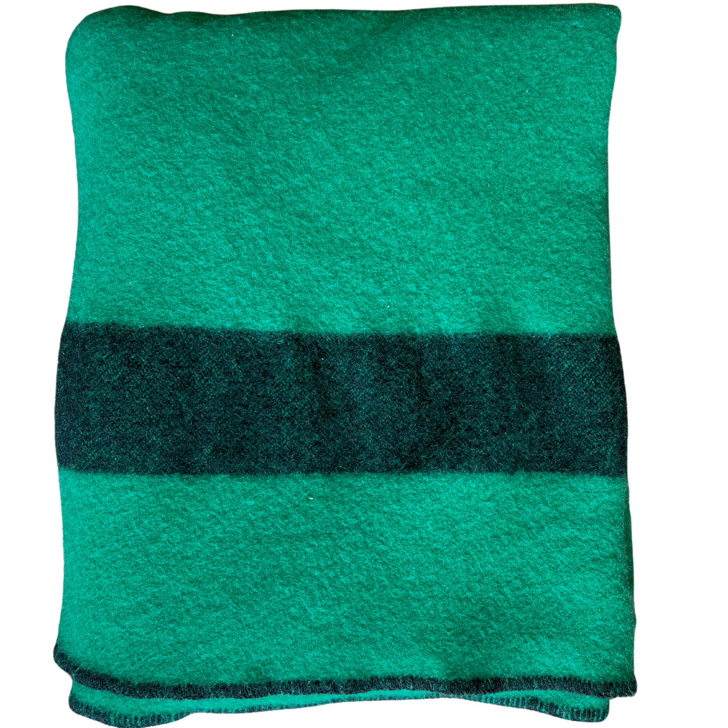 Vintage Green + Black Stripe Wool Throw