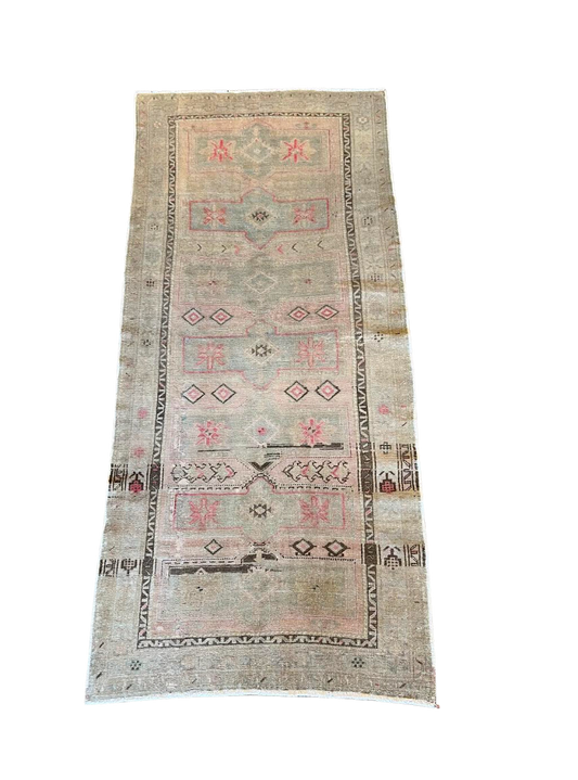 Vintage Light Pink + Brown + Green Runner