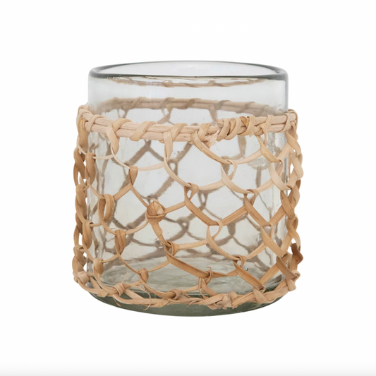 Rattan Wrapped Glass