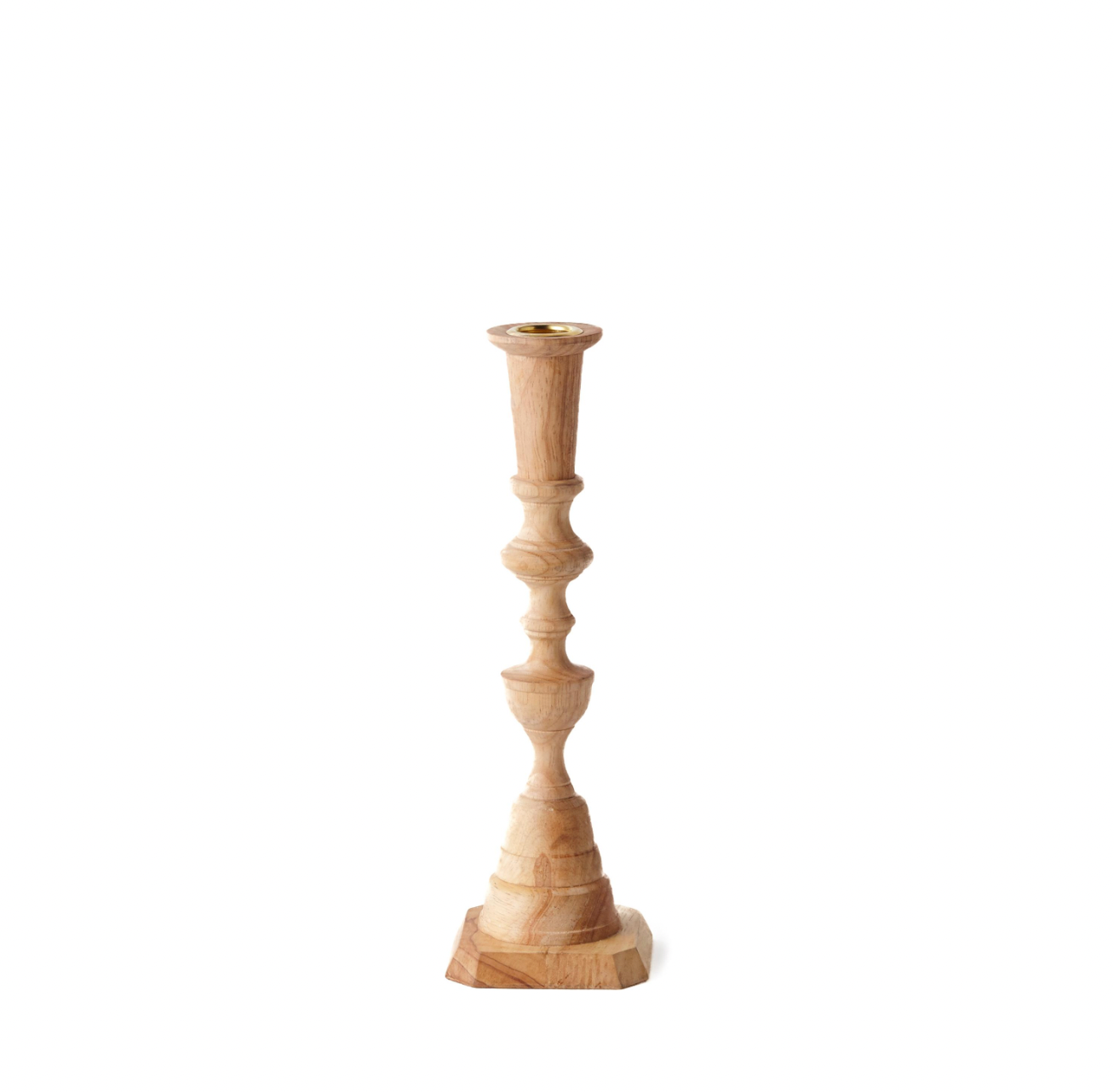 Wood Carved Candlestick