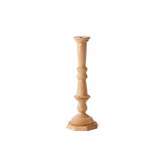Wood Carved Candlestick