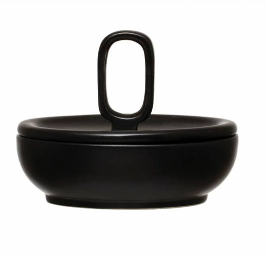 Black Trinket Bowl with Lid