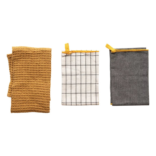 Cotton Tea Towels, Yellow Set